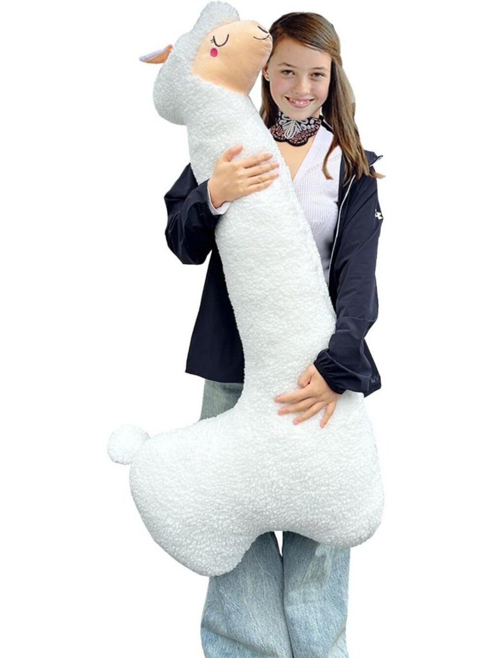 Cozy Llama Plush Pillow - 51" Soft Alpaca Body Pillow, Cute Stuffed Animal Gift
